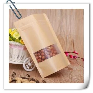 Food Packaging Kraft Papieren Zak Met Venster