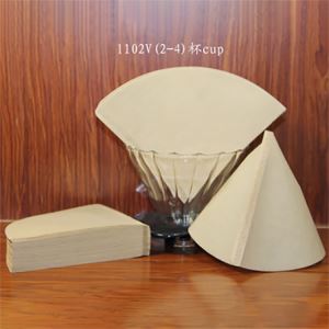 102V Kegelvorm PE Heat Seal Ongebleekt pulpkoffiefilterpapier